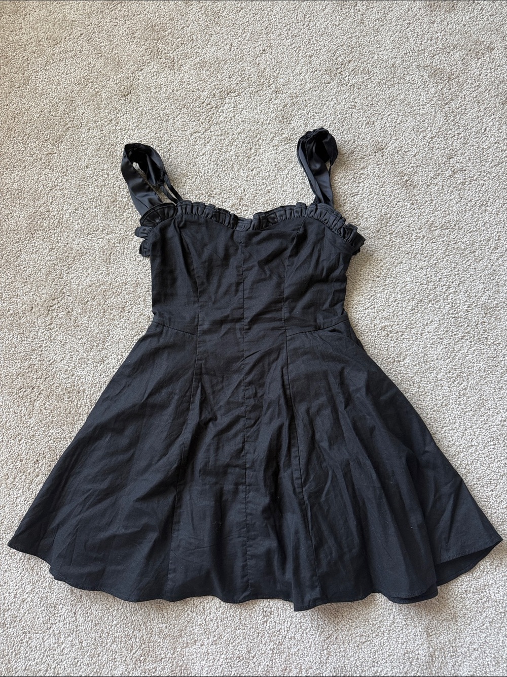 Free People Midnight Magic Sweetheart Mini Dress Black